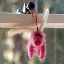 Load image into Gallery viewer, Handmade Felt Flying Pig Hanging Decoration