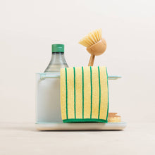 Load image into Gallery viewer, Reusable &amp; Eco-Friendly Cotton Dishcloths: Striped  Green