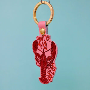 You're My Lobster Key Fob: Coral
