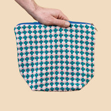 Load image into Gallery viewer, Recycled Cotton Wash Bag: Green &amp; Pink