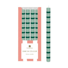 Load image into Gallery viewer, Green Stripe Dinner Candles | 25 Candles | POS Unit |