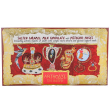 Load image into Gallery viewer, Cabinet of Curiosities, Salted Caramel Milk Chocolate with Pistachio Pieces
