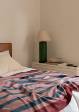 Load image into Gallery viewer, Recycled Wool Blanket in Berry Frame Stripe