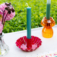 Load image into Gallery viewer, Scalloped Pink Metal Candle Holder | Home Décor | Gift |