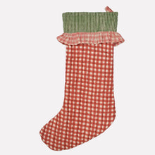 Load image into Gallery viewer, Christmas Stocking | Gingham | Ginger