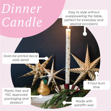 Load image into Gallery viewer, Gold Star Straight Dinner Candles