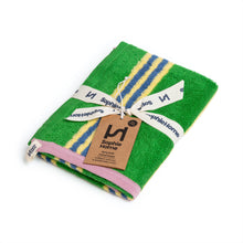 Load image into Gallery viewer, Terry Towelling Hand Towel: Green Stripe