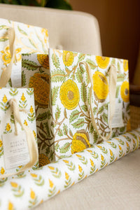 Hand Block Printed Gift Bags (Medium) - Sunshine