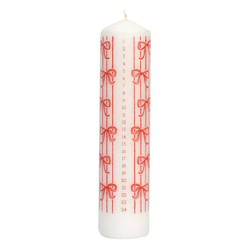 Christmas Bow Pillar Advent Candle | Christmas Candle |