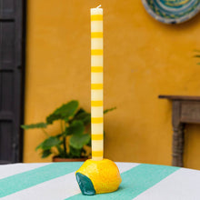 Load image into Gallery viewer, Yellow Stripe Dinner Candles