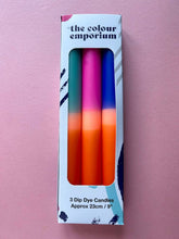 Load image into Gallery viewer, MIAMI BRIGHTS - Dip Dye Dinner Candle Trio