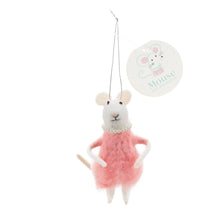 Load image into Gallery viewer, Felt mouse hanging decoration - Pink dress