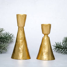Load image into Gallery viewer, Orla Gold Coloured Metal Candlestick Holder: Medium
