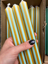 Load image into Gallery viewer, Pinstripe Candle individual: Green/blue