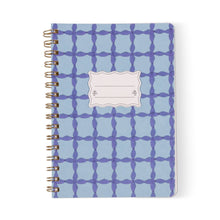 Load image into Gallery viewer, DesignWorks Ink Tulip A5 Twin Wire Notebook - Blue Lattice