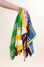 Load image into Gallery viewer, Terry Towelling Hand Towel: Green Stripe