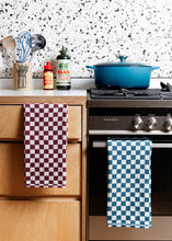 Load image into Gallery viewer, Cotton Hand Towel: Burgundy Check