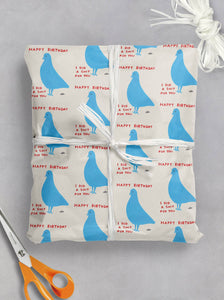 David Shrigley Gift Wrap - Pigeon**Pack of 2 Sheets Folded**