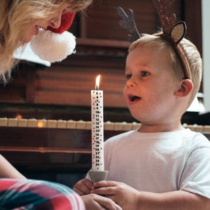 Red Stars Christmas Advent Candle