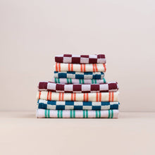 Load image into Gallery viewer, Cotton Hand Towel: Burgundy Check