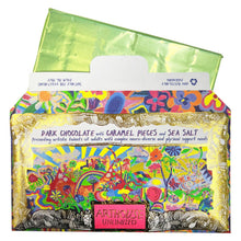 Load image into Gallery viewer, Joy Revolution, Dark Chocolate Bar with Caramel Pieces &amp; Sea Salt