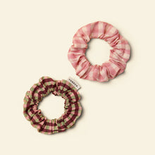 Load image into Gallery viewer, Cotton Mini Scrunchie Duo | Gingham Peppermint