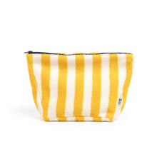 Load image into Gallery viewer, Striped Terry Towelling Wash Bag: Citrus &amp; Ivory