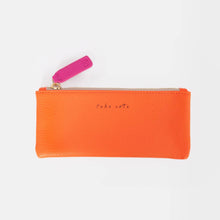 Load image into Gallery viewer, Orange Slogan Rectangle Pencil Case