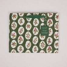 Load image into Gallery viewer, Block Printed Gift Bags (Medium) - Holly Green