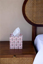 Load image into Gallery viewer, Block Printed Tissue Box - Ditsy Floral Blush