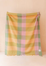 Load image into Gallery viewer, Recycled Wool Blanket in Green Bold Check