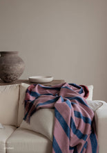 Load image into Gallery viewer, Recycled Wool Blanket in Berry Frame Stripe