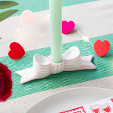 Load image into Gallery viewer, Hand-Painted Pink Bow Ceramic Candle Holder