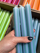 Load image into Gallery viewer, Pinstripe Candle individual: Green/blue