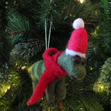 Load image into Gallery viewer, Handmade Felt Hanging Christmas Dinosaur with Specs Tree