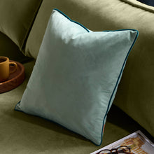 Load image into Gallery viewer, Meridian Velvet Cushion Mineral/Teal: Mineral/Teal / Polyester Filled / 55 x 55cm