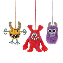 Load image into Gallery viewer, Handmade Felt Moody Monsters Hanging Decorations: Variety Pack