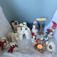Load image into Gallery viewer, Handmade Felt Cosmo the Polar Bear Xmas Decoration