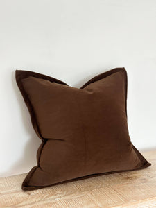 Emma Velvet Cushion Cover  45 x 45 - Dark Brown