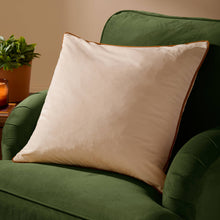 Load image into Gallery viewer, Meridian Velvet Cushion Ecru/Ginger: Ecru/Ginger / Polyester Filled / 55 x 55cm