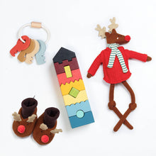 Load image into Gallery viewer, Cotton Knit Baby Slipper Socks: Reindeer