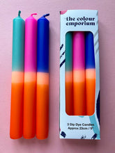 Load image into Gallery viewer, MIAMI BRIGHTS - Dip Dye Dinner Candle Trio