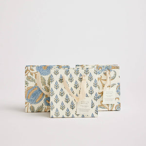 Hand Block Printed Gift Bags (Small) - Blue Stone