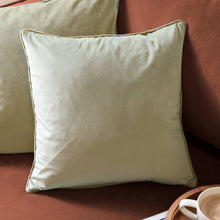 Load image into Gallery viewer, Meridian Velvet Cushion Green/Sage: Green/Sage / Polyester Filled / 45 x 45cm