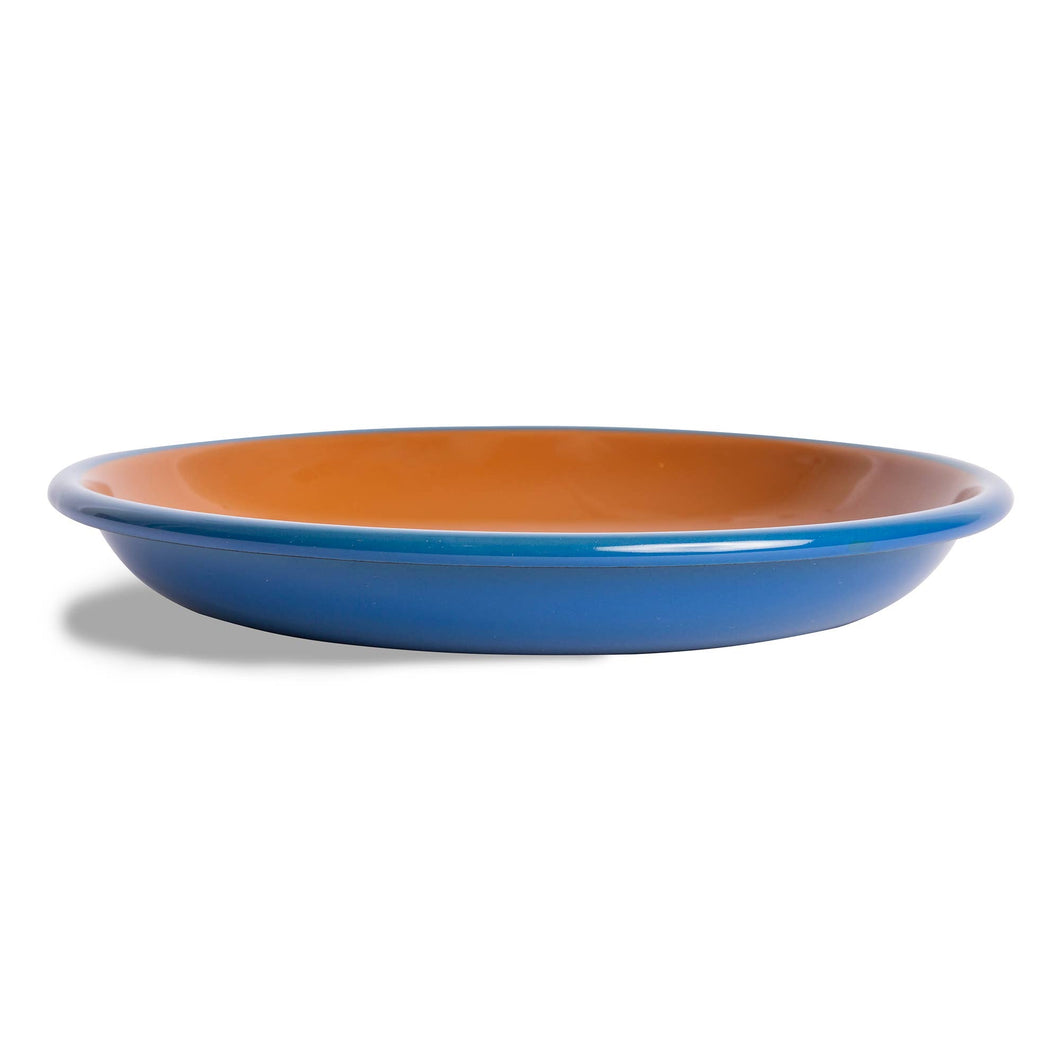 Dinner Plate: Blue & Brown