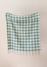 Load image into Gallery viewer, Super Soft Lambswool Baby Blanket in Sage Gingham