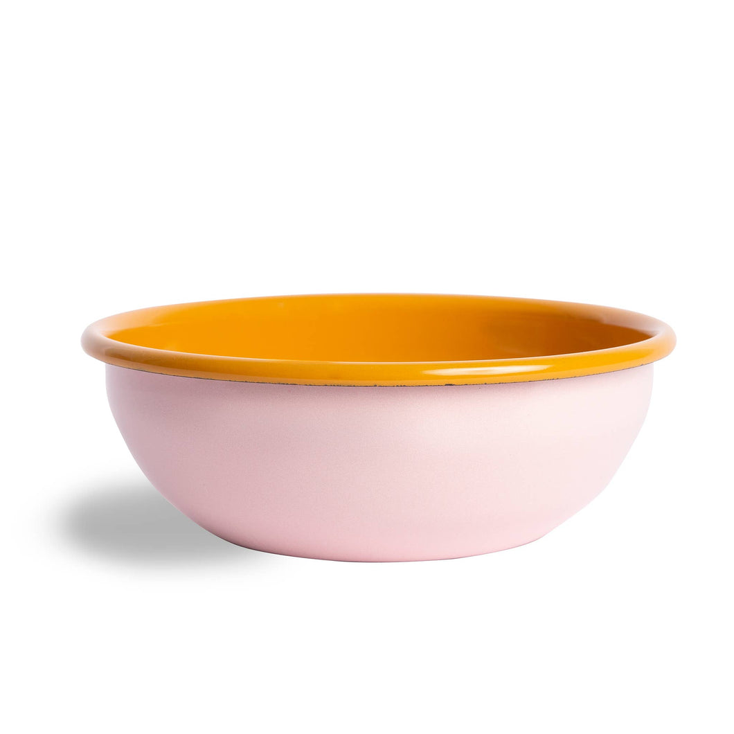 24 oz Cereal Bowl: Pink & Mustard
