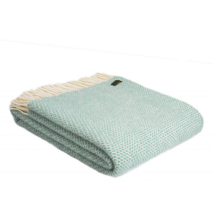 OCEAN BLUE BEEHIVE LUXURY LAMBSWOOL BLANKET