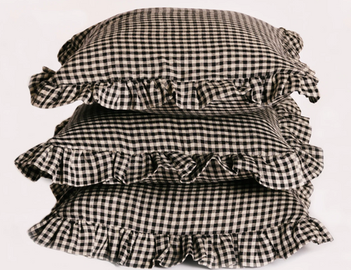 Gingham cushion covers