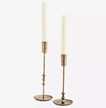 Load image into Gallery viewer, SET OF 2 HAND FORGED CANDLE HOLDER BRASS
